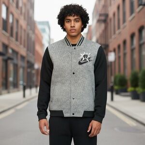 Nike Snap Jacket Gray Black Boys XL New With Tags